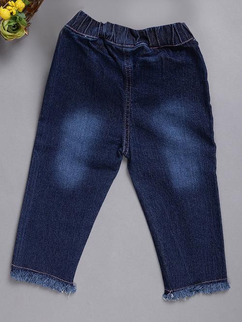 navy blue embroidered detailed denim jeans - 20799112 - Very Small Image - 1