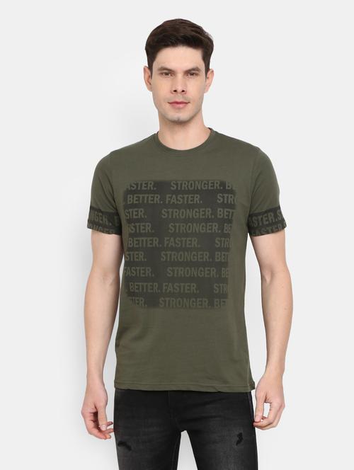men round neck front print t-shirt - 20799472 - Very Small Image - 1