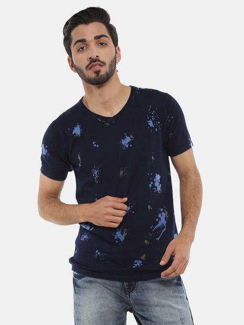 men v-neck printed t-shirt - 20799764 - Very Small Image - 1