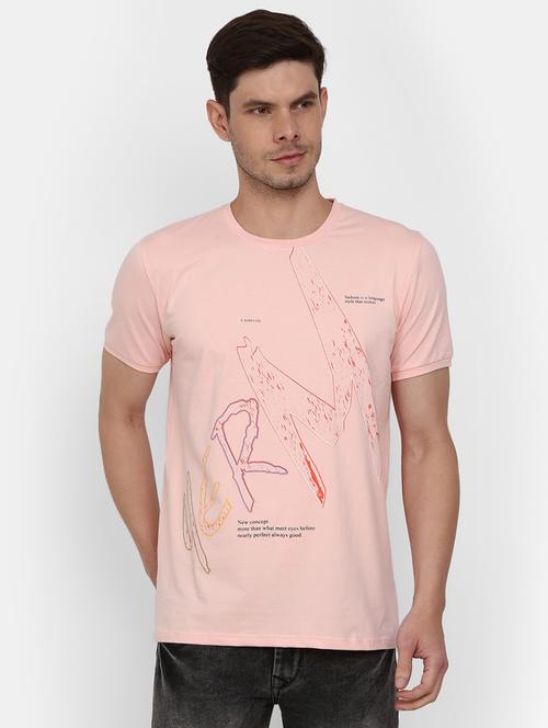 men front print cotton short sleeve t-shirt - 20799951 - Very Small Image - 1