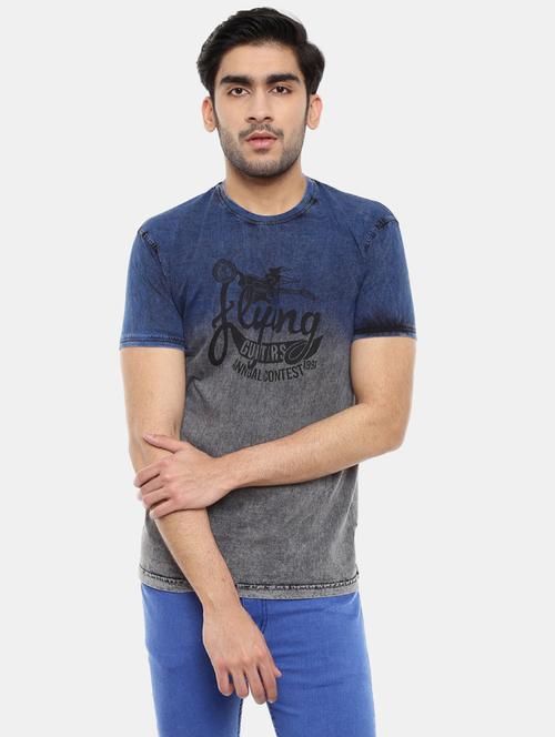 men round neck front printed t-shirt - 20800057 - Very Small Image - 1