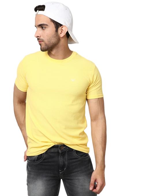 yellow poly cotton single jersey tshirt - 20800118 - Very Small Image - 1