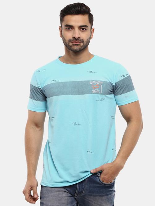 men round neck chest printed t-shirt - 20800210 - Very Small Image - 1