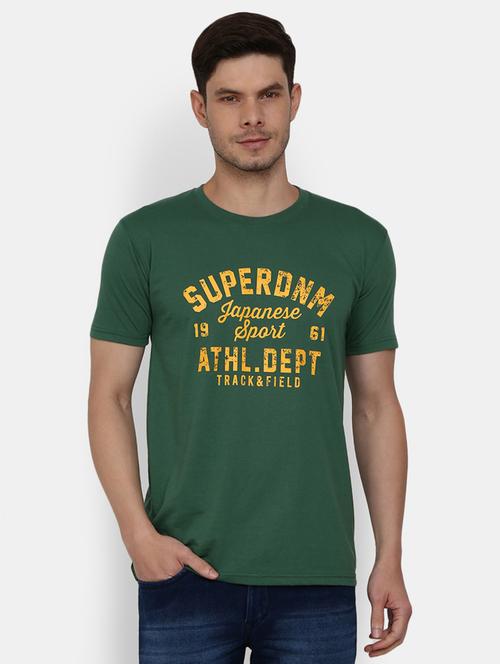 men round neck front printed t-shirt - 20800613 - Very Small Image - 1