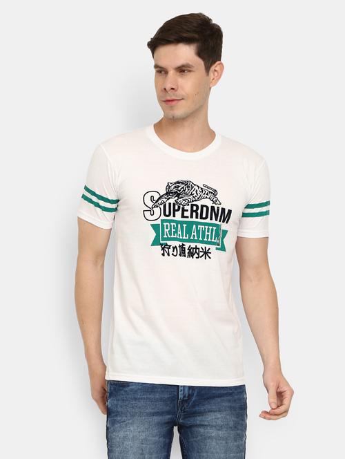 men round neck front printed t-shirt - 20800621 - Very Small Image - 1
