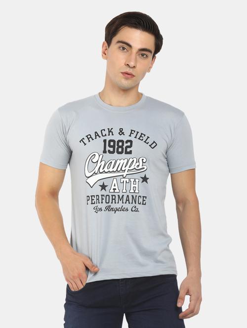 men round neck front printed t-shirt - 20800683 - Very Small Image - 1