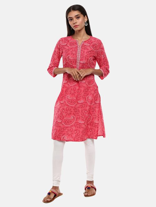 women three quarter sleeve straight kurta - 20802508 - Very Small Image - 1