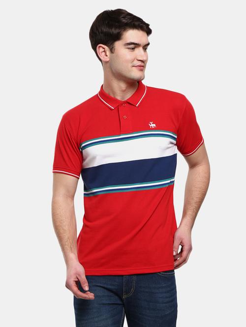 men polo neck color block t-shirt - 20803688 - Very Small Image - 1