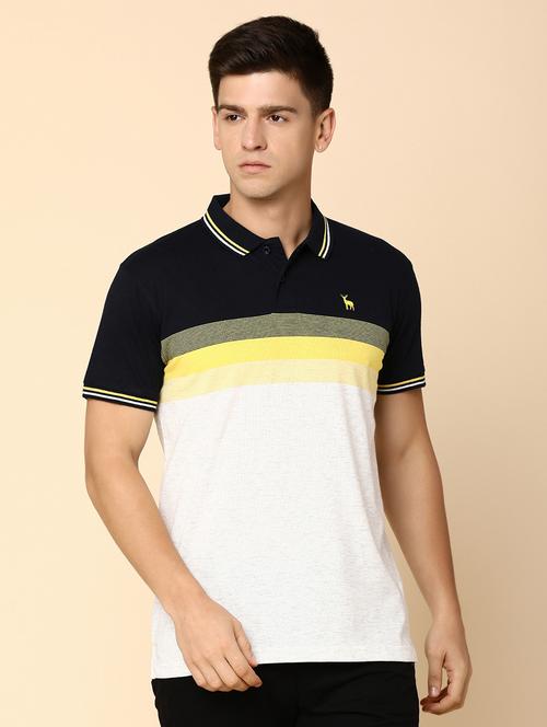 men color block cotton polo t-shirt - 20803760 - Very Small Image - 1