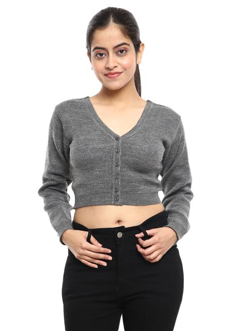 light grey woolen blouse - 20805014 - Very Small Image - 1
