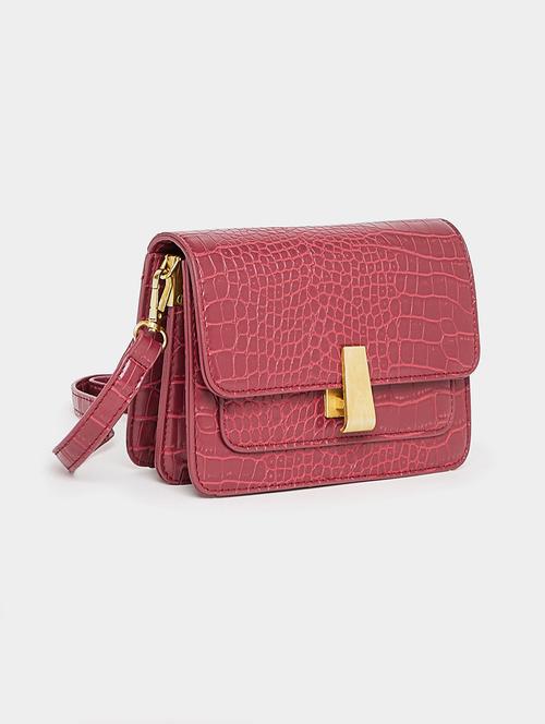 pink textured sling bag - 20806353 - Very Small Image - 1