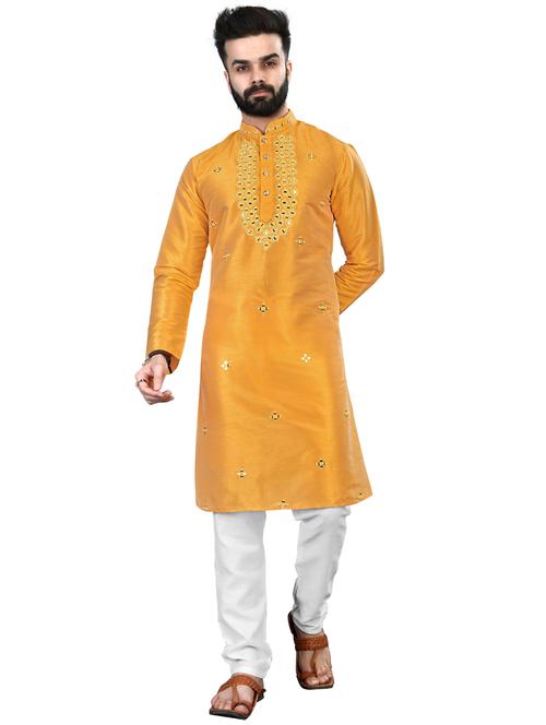 men embroidered long sleeve kurta - 20806863 - Very Small Image - 1