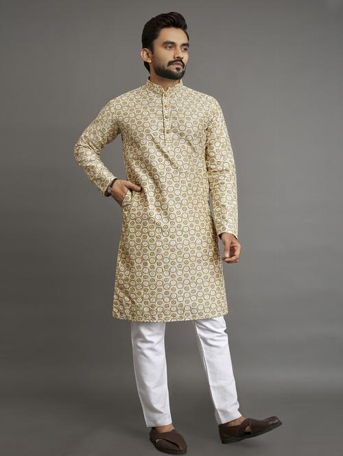 men embroidered long sleeve kurta - 20806886 - Very Small Image - 1