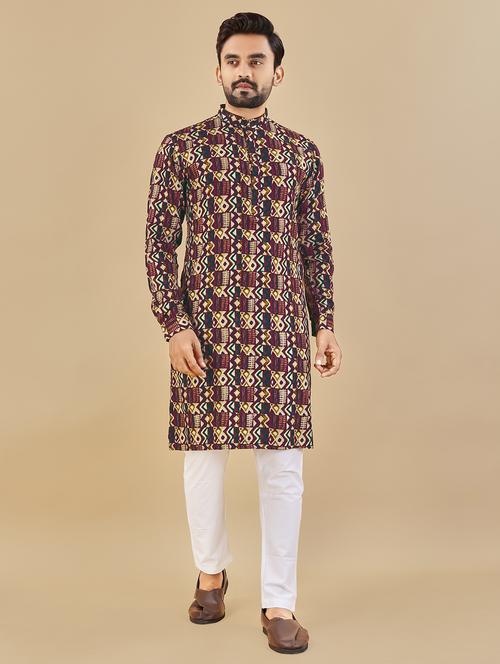 multi colored printed long sleeve kurta - 20806922 - Very Small Image - 1