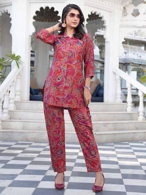 pink printed co-ord set - 20807078 - Very Small Image - 1