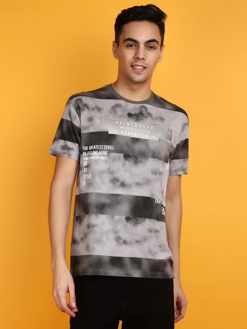 grey cotton print t-shirt - 20809755 - Very Small Image - 1