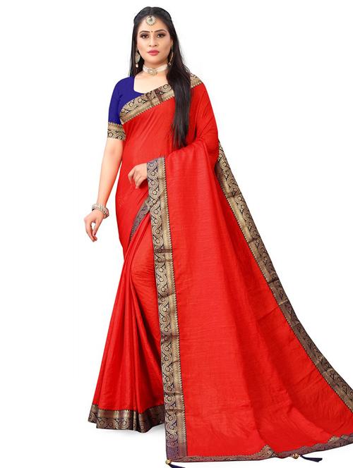 women orange solid lace work saree with blouse - 20809952 - Very Small Image - 1