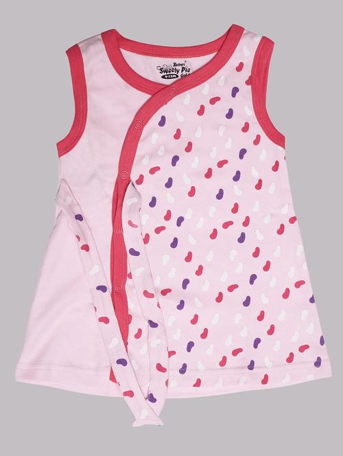pink printed cotton blend frock - 20810030 - Very Small Image - 1
