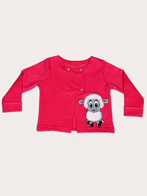 pink printed fleece jacket - 20810041 - Very Small Image - 1