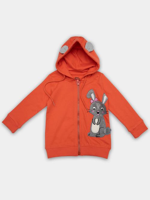 orange printed cotton sweatshirt - 20810044 - Very Small Image - 1
