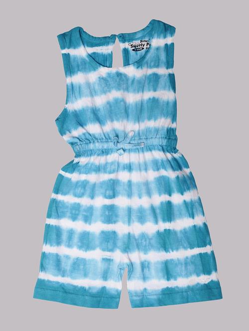 blue tie & dye cotton blend rompers - 20810160 - Very Small Image - 1