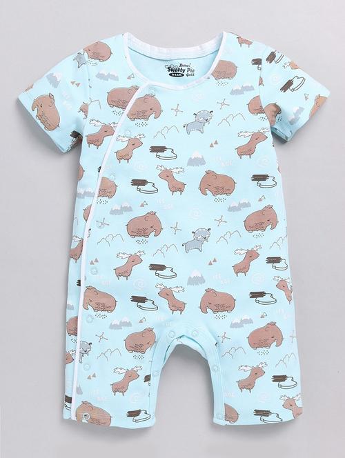 kids light blue printed romper - 20810177 - Very Small Image - 1