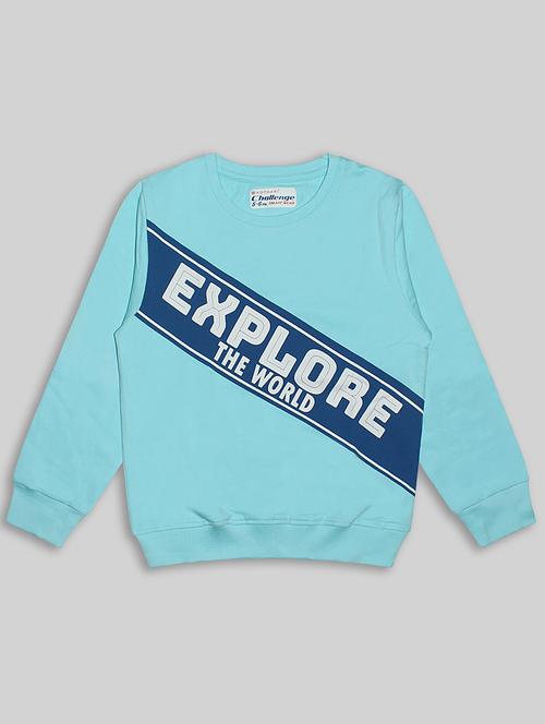 turquoise fleece printed sweatshirt - 20810505 - Very Small Image - 1
