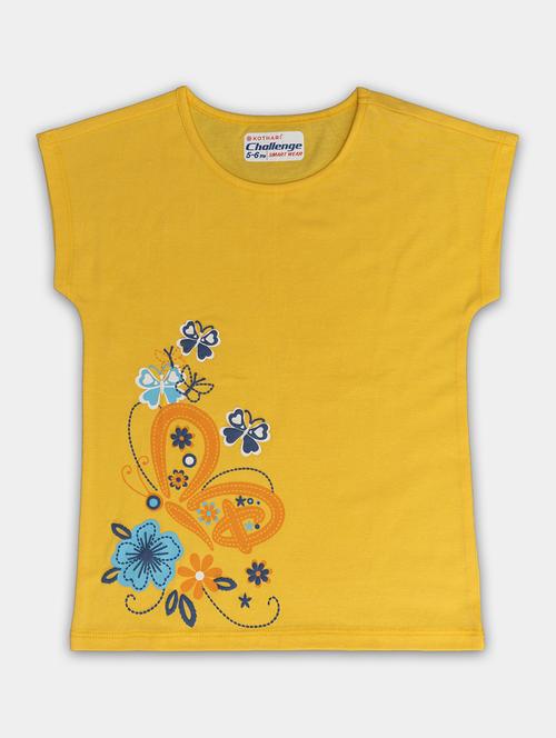 mustard cotton jersey printed top - 20810520 - Very Small Image - 1