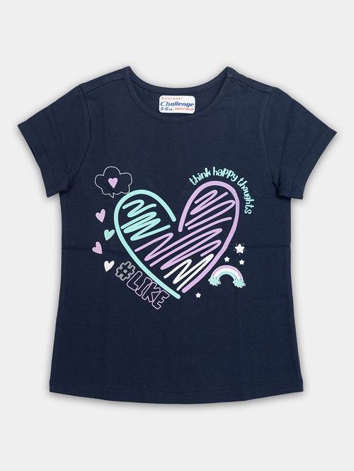 navy blue cotton jersey printed tee - 20810540 - Very Small Image - 1