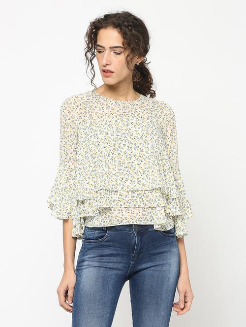 women white floral printed layered top - 20810648 - Very Small Image - 1