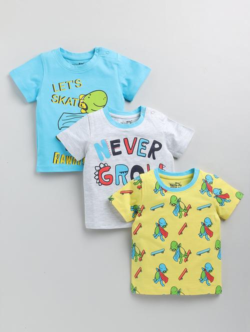 pack of 3 unisex multi color t-shirt - 20810742 - Very Small Image - 1