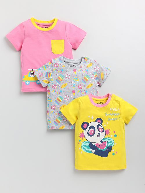 pack of 3 unisex multi color t-shirt - 20810756 - Very Small Image - 1