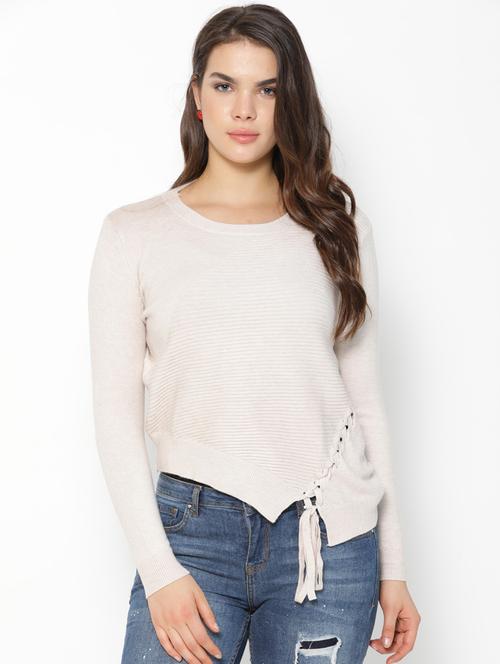 beige wool blend pullover - 20810808 - Very Small Image - 1