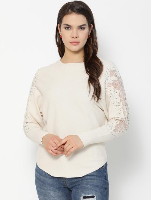 off-white wool blend embellished pullover - 20810819 - Very Small Image - 1