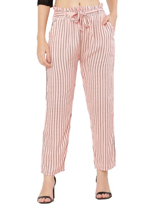 pink viscose trousers - 20811021 - Very Small Image - 1