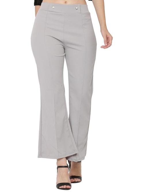 grey lycra blend bootcut trousers - 20811030 - Very Small Image - 1