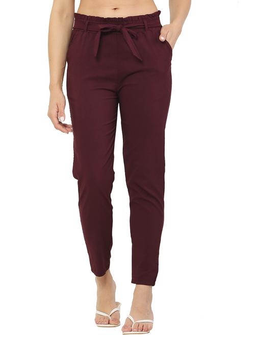 purple lycra blend peg trouser - 20811036 - Very Small Image - 1