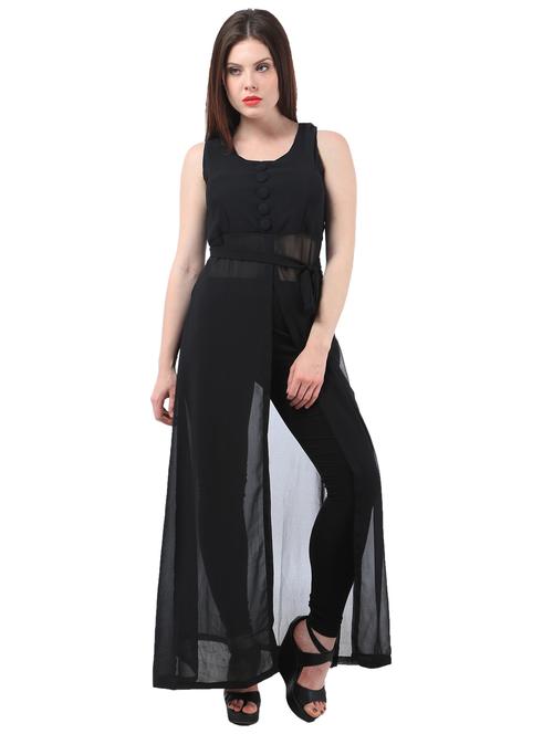 solid black front high slit top - 20811151 - Very Small Image - 1