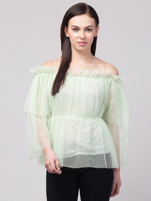 solid green detailed regular top - 20811329 - Very Small Image - 1