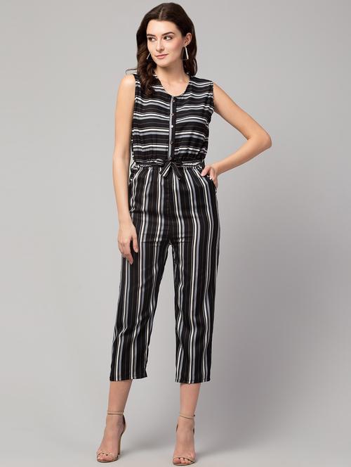 women striped sleeveless full leg jumpsuit - 20811578 - Very Small Image - 1