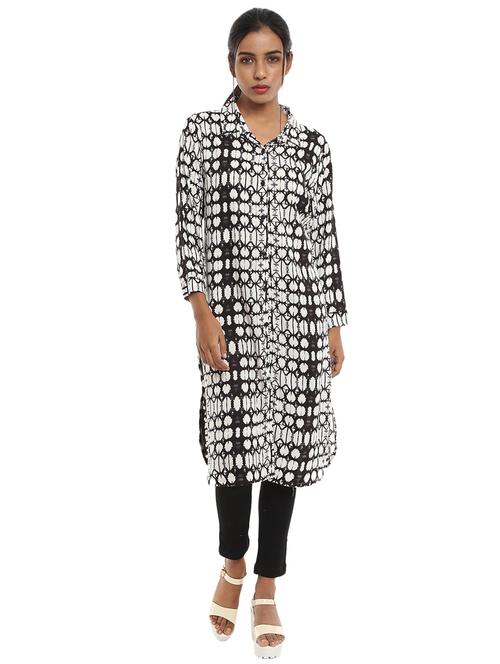 women printed collared straight kurta - 20812214 - Very Small Image - 1