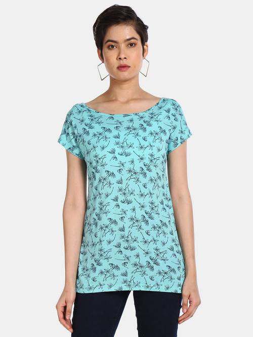 light blue floral printed regular top - 20812284 - Very Small Image - 1