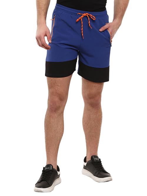 men mid-rise blue color block short - 20812538 - Very Small Image - 1
