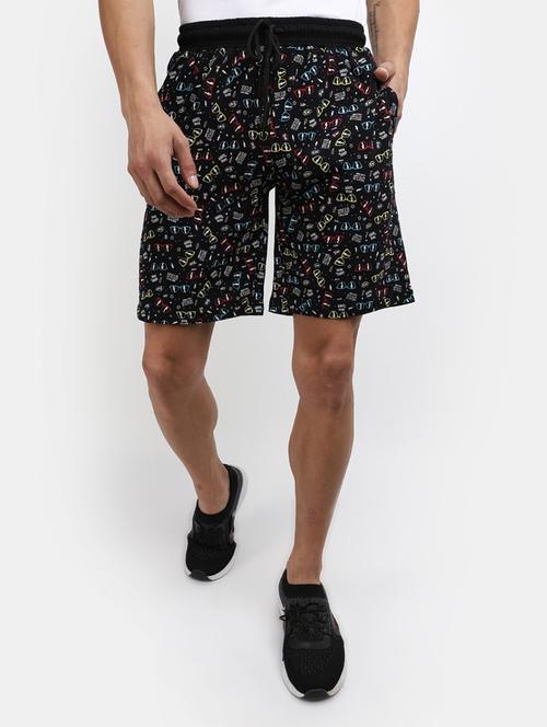 men mid-rise black printed short - 20813307 - Very Small Image - 1