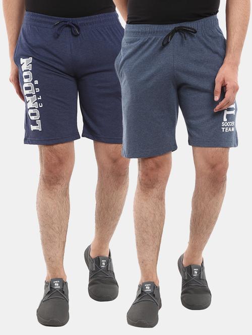 men pack of 2 placement printed shorts - 20813371 - Very Small Image - 1