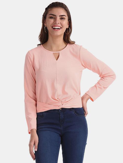 women pink solid regular top - 20813491 - Very Small Image - 1