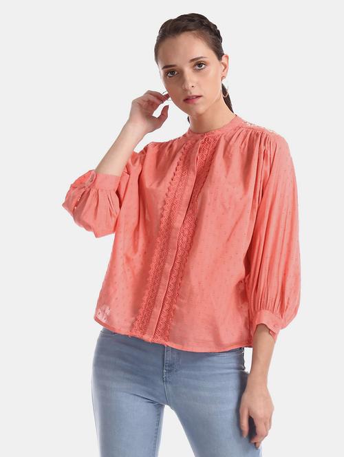 women orange self-designed regular top - 20813593 - Very Small Image - 1