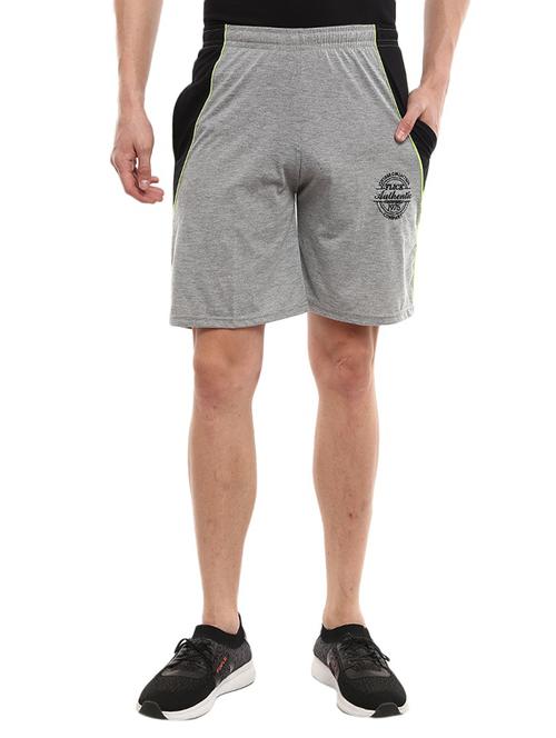 men mid-rise grey placement printed shorts - 20813785 - Very Small Image - 1