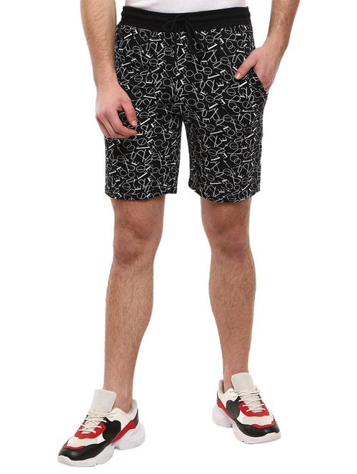 men mid-rise black printed shorts - 20813835 - Very Small Image - 1