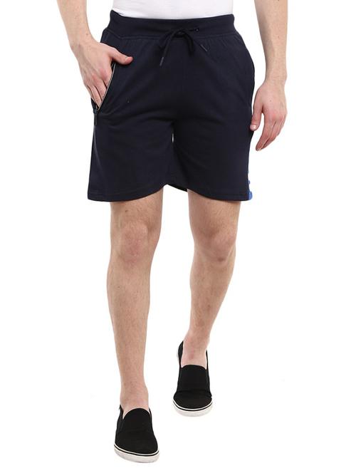 navy blue placement print detailed shorts - 20813855 - Very Small Image - 1